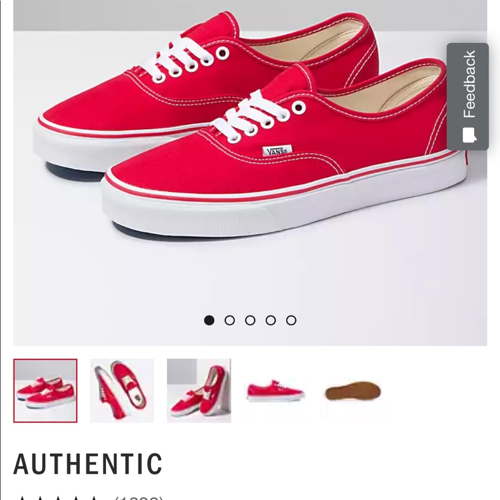 Authentic red vans